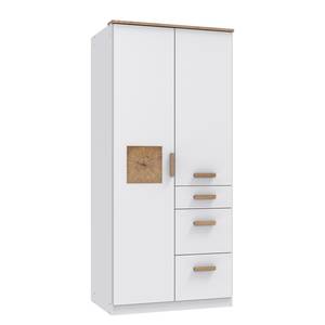 Kleiderschrank Gotland Weiß / Hirnholz Dekor - Breite: 91 cm