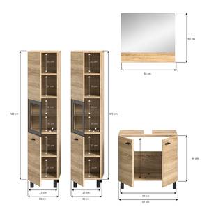 Badezimmerset Bosor 4-teilig Kombi C Eiche Sonoma Dekor