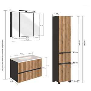 Badezimmerset HANOI Kombi H Wotaneiche Dekor / Graphit