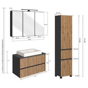 Badezimmerset HANOI Kombi I Wotaneiche Dekor / Graphit