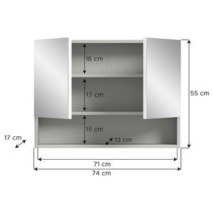 Spiegelschrank Cropp Typ A Grau - Breite: 74 cm