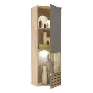 Vetrina pensile con illuminazione Jaquet Marrone - Grigio - Materiale a base lignea - 40 x 122 x 30 cm