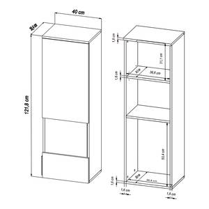 Beleuchtete Hängevitrine Jaquet Grau / Eiche Artisan Dekor