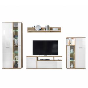 Set di 4 mobili con illuminazione Mayaia Marrone - Bianco - Materiale a base lignea - 330 x 198 x 38 cm