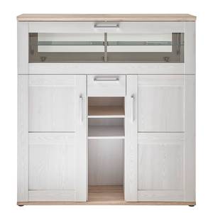 Credenza Kondzi Marrone - Bianco - Materiale a base lignea - 128 x 136 x 42 cm