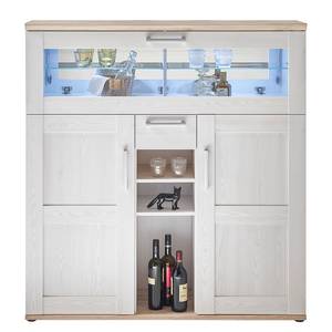 Highboard Kondzi witte larikshouten look/lichte San Remo eikenhouten look