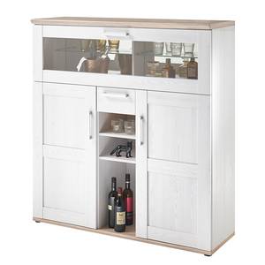 Credenza Kondzi Marrone - Bianco - Materiale a base lignea - 128 x 136 x 42 cm