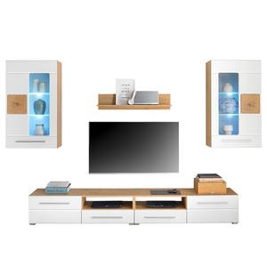 Set di 4 mobili e illuminazione Parena B Marrone - Bianco - Materiale a base lignea - 240 x 190 x 43 cm