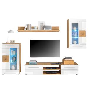 Set di 4 mobili e illuminazione Parena A Marrone - Bianco - Materiale a base lignea - 240 x 190 x 43 cm