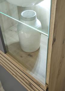 Vitrine éclairée Jaquet Gris / Imitation chêne artisan