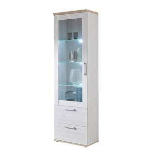 Vetrina con illuminazione Derei Marrone - Bianco - Materiale a base lignea - 60 x 203 x 38 cm