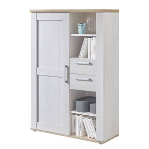 Highboard Derei - 90 cm witte larikshouten look/lichte San Remo eikenhouten look