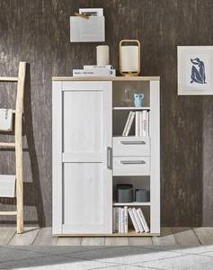 Highboard Derei - 90 cm witte larikshouten look/lichte San Remo eikenhouten look