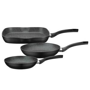 Pfannenset Gourmet Granit 3-teilig Aluminium - Grau