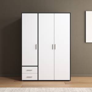 Drehtürenschrank Matera Alpinweiß / Graumetallic - Breite: 140 cm