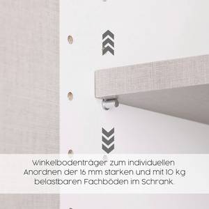 Drehtürenschrank Matera Alpinweiß / Graumetallic - Breite: 140 cm