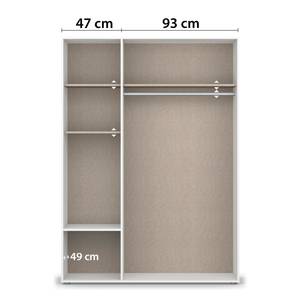 Drehtürenschrank Matera Alpinweiß / Graumetallic - Breite: 140 cm