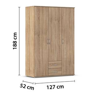 Drehtürenschrank Twin Eiche Sonoma Dekor - Breite: 127 cm