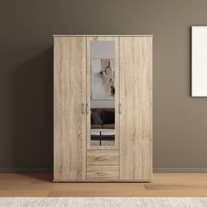 Drehtürenschrank Twin mit Spiegel eckig Eiche Sonoma Dekor - Breite: 127 cm