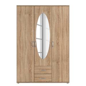 Drehtürenschrank Twin mit Spiegel oval Eiche Sonoma Dekor - Breite: 127 cm