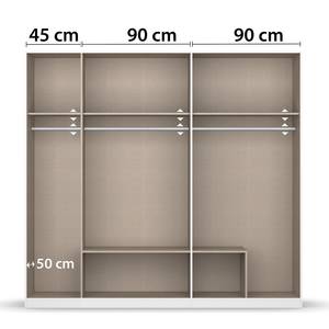 Drehtürenschrank Davoa Graumetallic / Eiche Artisan Dekor - Breite: 226 cm