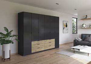 Drehtürenschrank Davoa Graumetallic / Eiche Artisan Dekor - Breite: 271 cm