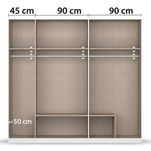 Drehtürenschrank Davoa Alpinweiß / Eiche Artisan Dekor - Breite: 226 cm