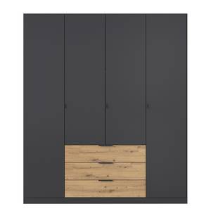 Drehtürenschrank Davoa Graumetallic / Eiche Artisan Dekor - Breite: 181 cm