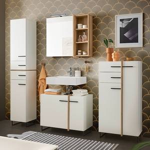 Set di 4 mobili da bagno Peawa Bianco opaco / Rovere