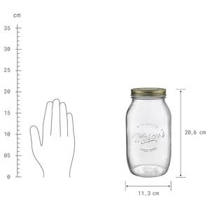 Aufbewahrungsglas MASON'S 6er-Set Glas / Blech - Transparent - Fassungsvermögen: 1.5 L