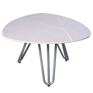 Table basse Emilia Aluminium - Blanc - 68 x 68 cm