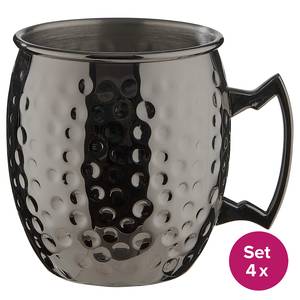 Set di 4 bicchieri MOSCOW MULE Acciaio inox / Zinco - Nero