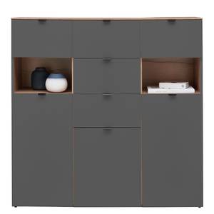 Beleuchtetes Highboard Besco Graphit / Eiche Artisan Dekor