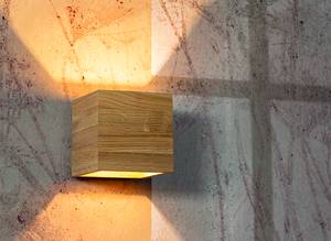 Lampada da parete Block Wood Rovere massello - Nero / Rovere - 1 punto luce