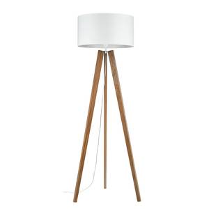 Lampadaire Lotta Pin massif - Blanc / Pin - 1 ampoule