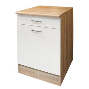 Onderkast Bendoc mat wit/Sonoma eikenhouten look - Breedte: 50 cm