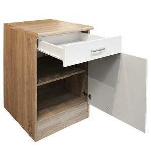 Onderkast Bendoc mat wit/Sonoma eikenhouten look - Breedte: 50 cm