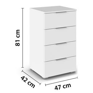 Nachtkommode Mars Alpinweiß - Höhe: 81 cm