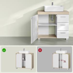 Waschbeckenunterschrank Buraw Weiß / Beige