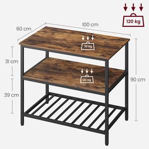 Kücheninsel Jamban Dunkelbraun / Schwarz