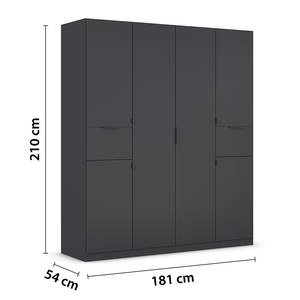 Drehtürenschrank Ticao mit Softclose Graumetallic - Breite: 181 cm