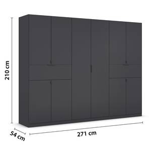 Drehtürenschrank Ticao mit Softclose Graumetallic - Breite: 271 cm