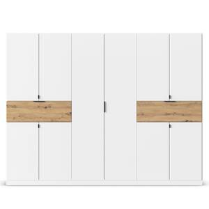 Drehtürenschrank Ticao mit Softclose Alpinweiß / Eiche Artisan Dekor - Breite: 271 cm