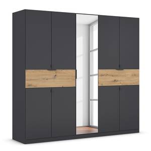 Drehtürenschrank Ticao Spiegel&Softclose Graumetallic / Eiche Artisan Dekor - Breite: 226 cm