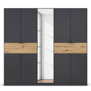 Drehtürenschrank Ticao Spiegel&Softclose Graumetallic / Eiche Artisan Dekor - Breite: 226 cm