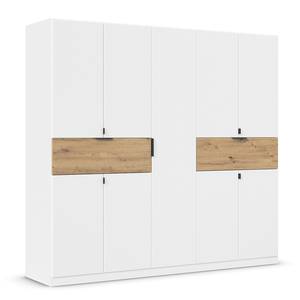 Drehtürenschrank Ticao Alpinweiß / Eiche Artisan Dekor - Breite: 226 cm