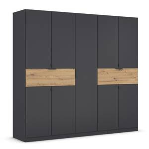 Drehtürenschrank Ticao Graumetallic / Eiche Artisan Dekor - Breite: 226 cm