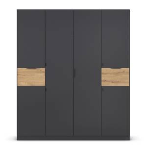 Drehtürenschrank Ticao Graumetallic / Eiche Artisan Dekor - Breite: 181 cm