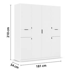 Drehtürenschrank Ticao Alpinweiß - Breite: 181 cm