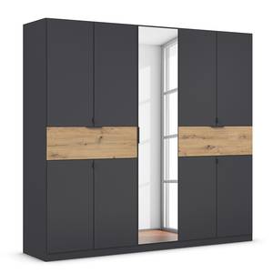 Drehtürenschrank Ticao mit Spiegel Graumetallic / Eiche Artisan Dekor - Breite: 226 cm